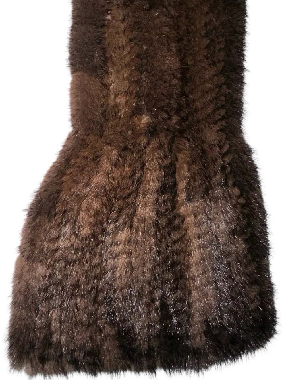 Men’s MAHOGANY MINK Knitted MINK Scarf, 70”L, Certified Vintage Fur